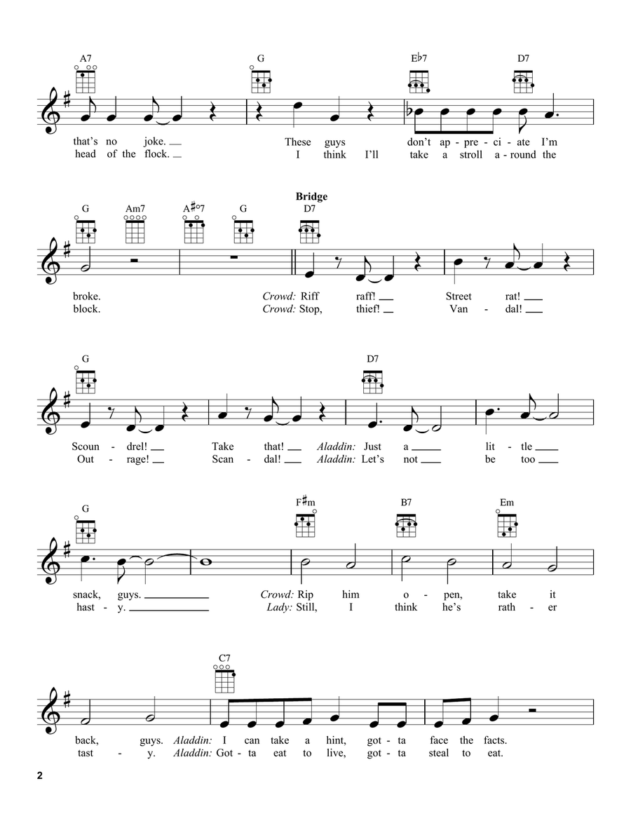 One Jump Ahead (from Aladdin) Ukulele scores gallery preview page 2