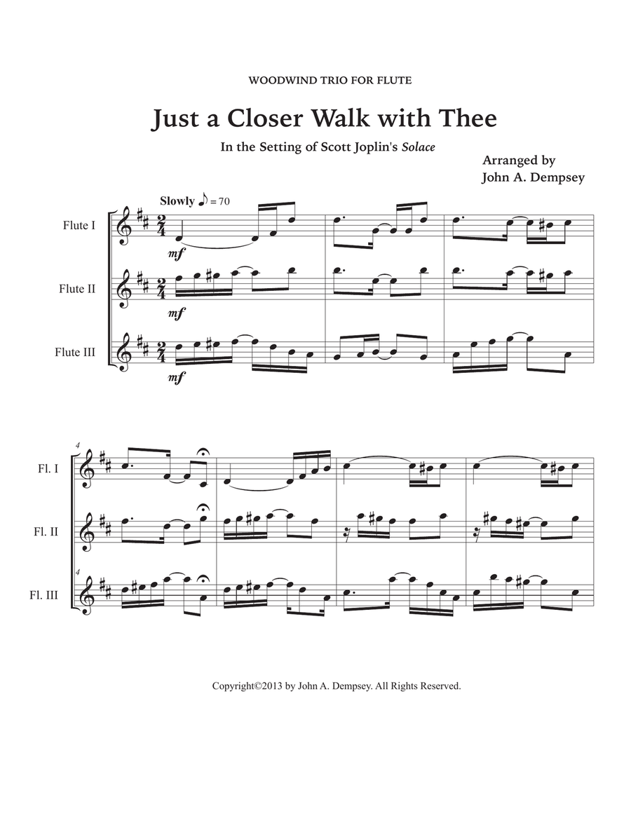 Just a Closer Walk with Thee / Solace (Flute Trio) Flute Trio scores gallery preview page 5