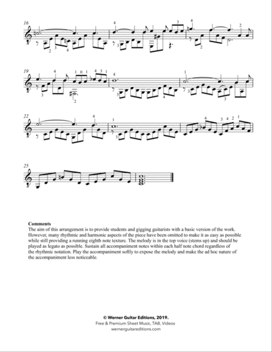 Ave Maria by Schubert for Classical Guitar Acoustic Guitar scores gallery preview page 3