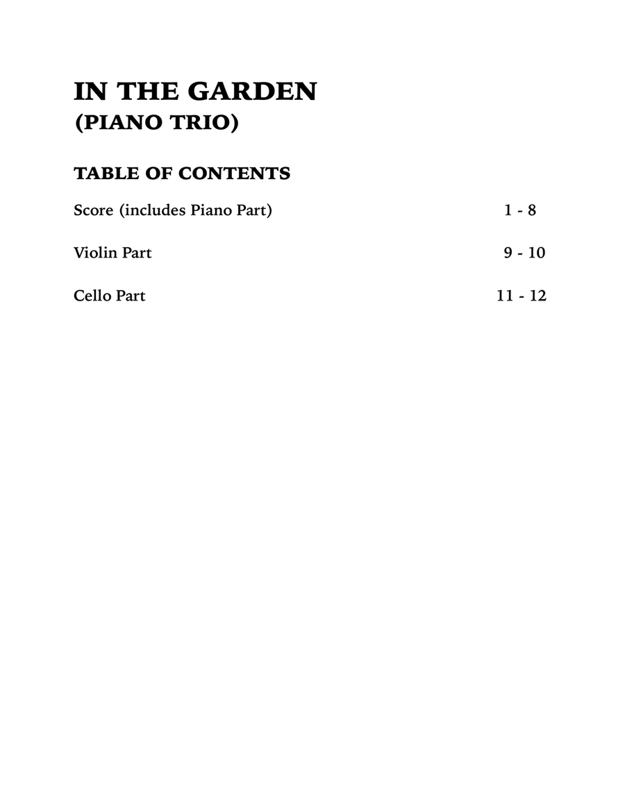 In the Garden (Piano Trio): Violin, Cello and Piano Piano Trio scores gallery preview page 4