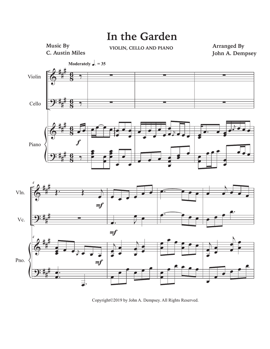 In the Garden (Piano Trio): Violin, Cello and Piano Piano Trio scores gallery preview page 5