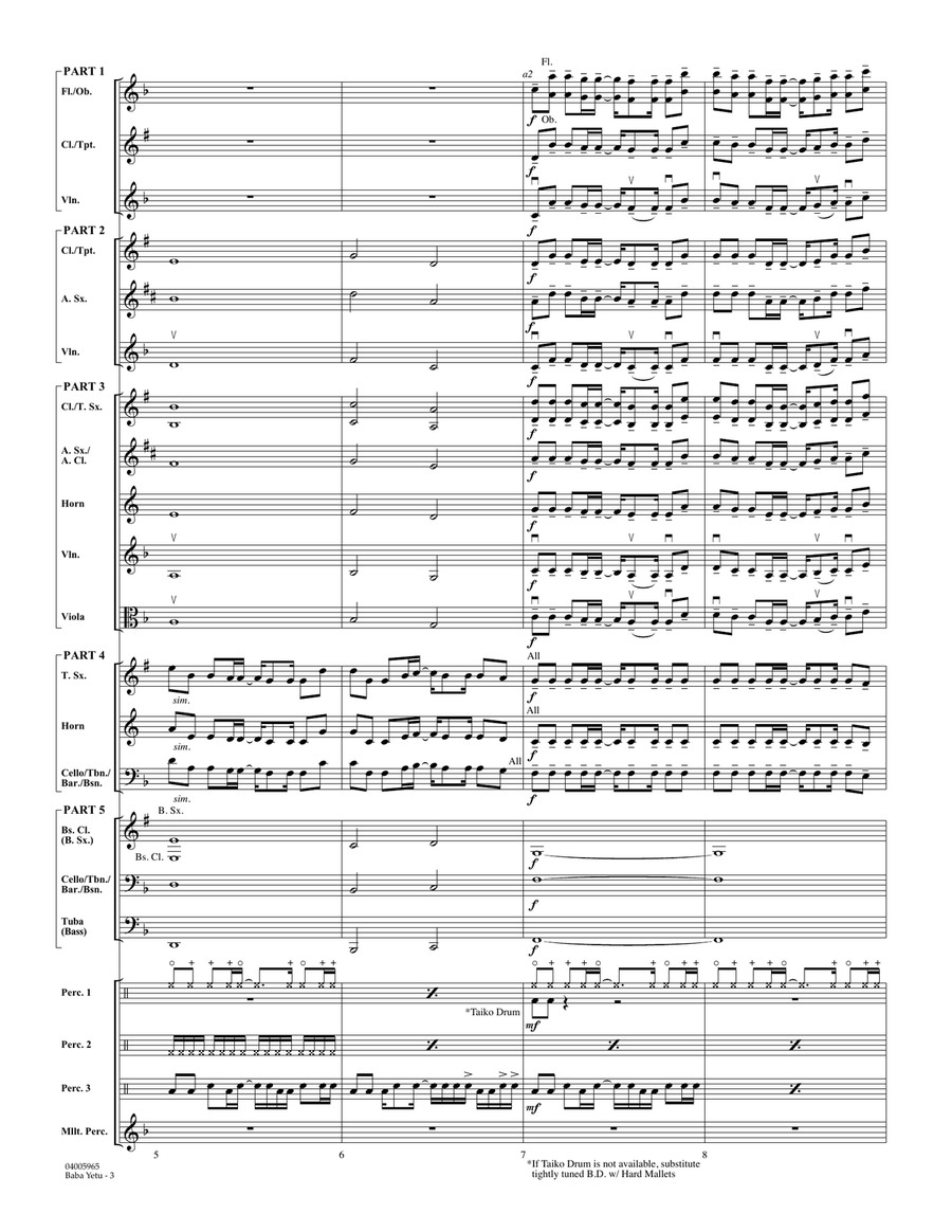 Baba Yetu (from Civilization IV) (arr. Johnnie Vinson) - Conductor Score (Full Score) Concert Band scores gallery preview page 3