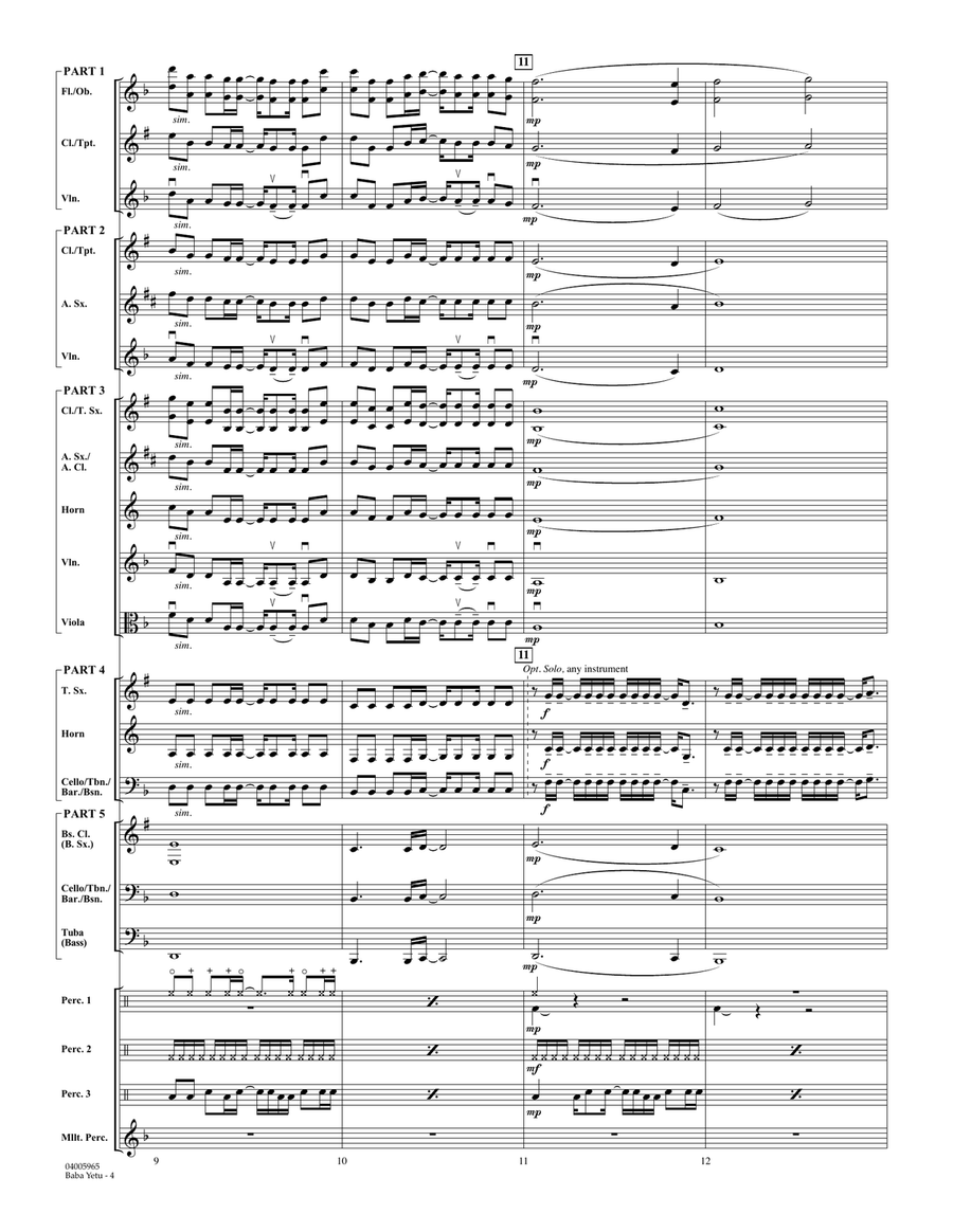 Baba Yetu (from Civilization IV) (arr. Johnnie Vinson) - Conductor Score (Full Score) Concert Band scores gallery preview page 4