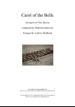 Carol of the Bells arranged for Flute Quartet mini preview