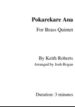 Pokarekare Ana- For Brass Quintet, arr. Josh Rogan