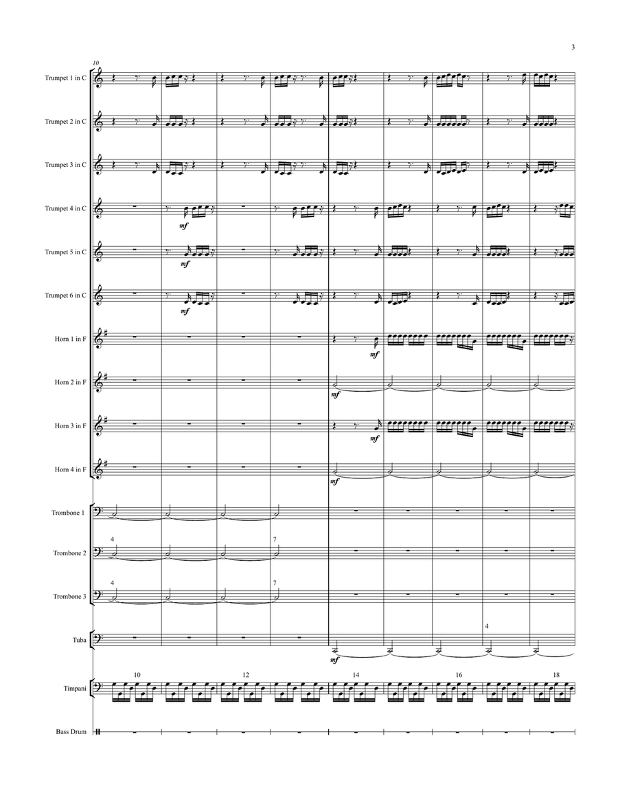 Ars ex Spiritu for Large Brass Ensemble and percussion Small Ensemble scores gallery preview page 4