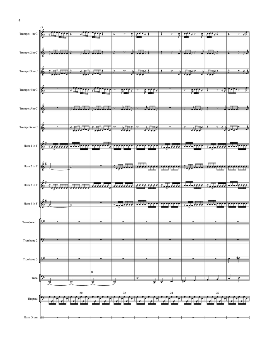 Ars ex Spiritu for Large Brass Ensemble and percussion Small Ensemble scores gallery preview page 5