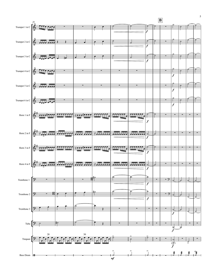 Ars ex Spiritu for Large Brass Ensemble and percussion Small Ensemble scores gallery preview page 6