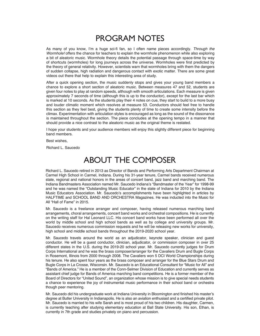 Through the Worm Hole - Conductor Score (Full Score) Concert Band scores gallery preview page 2