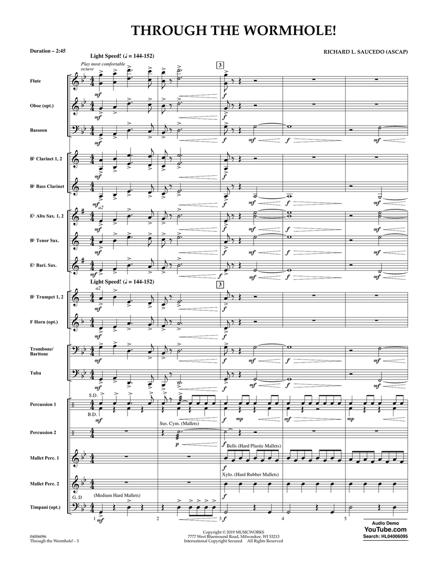 Through the Worm Hole - Conductor Score (Full Score) Concert Band scores gallery preview page 3