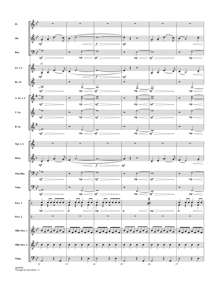 Through the Worm Hole - Conductor Score (Full Score) Concert Band scores gallery preview page 5