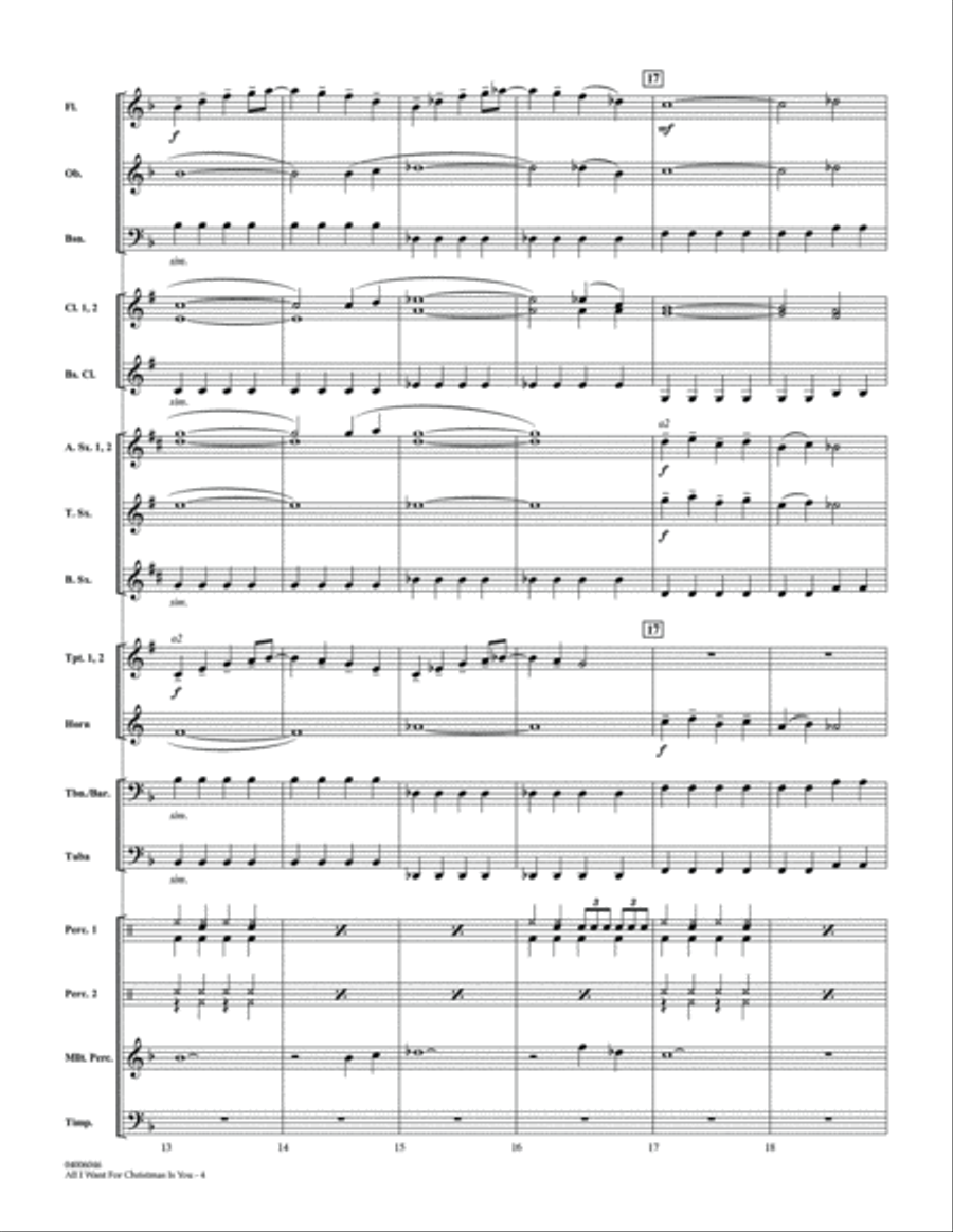 All I Want For Christmas Is You (arr. Johnnie Vinson) - Conductor Score (Full Score) Concert Band scores gallery preview page 4