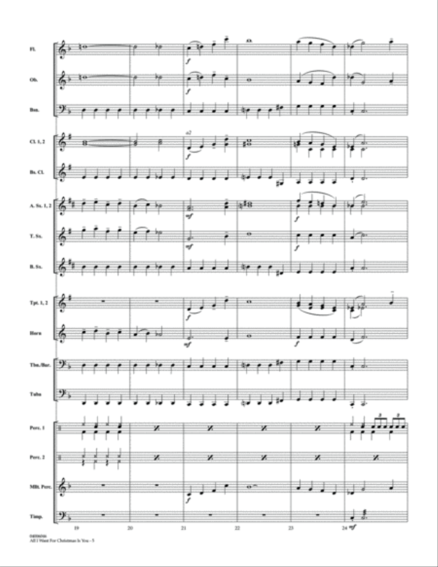 All I Want For Christmas Is You (arr. Johnnie Vinson) - Conductor Score (Full Score) Concert Band scores gallery preview page 5