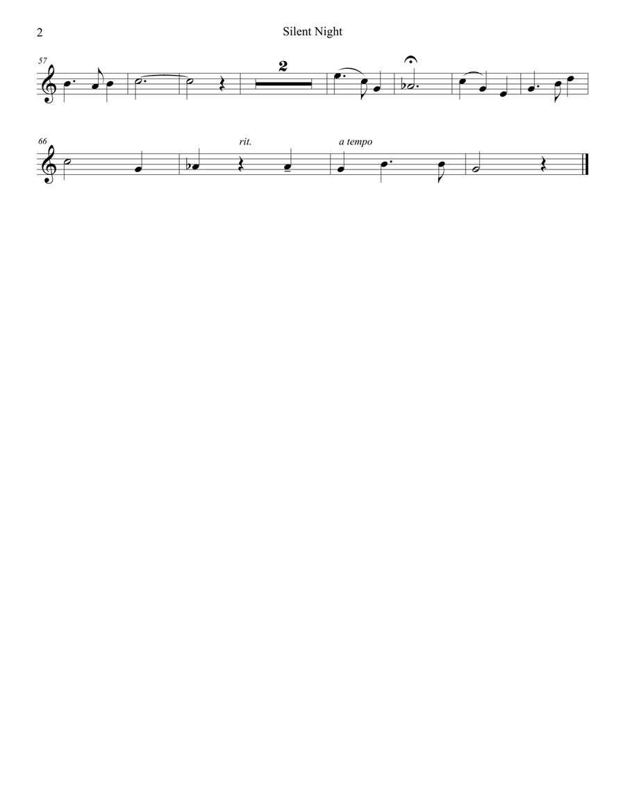 Silent Night (Duet for Bb-Trumpet and French Horn) Silent Night (Duet for Bb-Trumpet and French Horn) Brass Duet scores gallery preview page 6