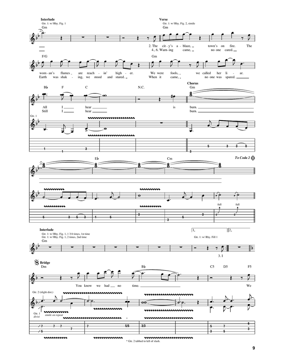 Burn Burn Electric Guitar scores gallery preview page 2