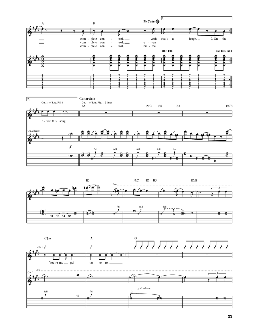 Complete Control Complete Control Electric Guitar scores gallery preview page 2