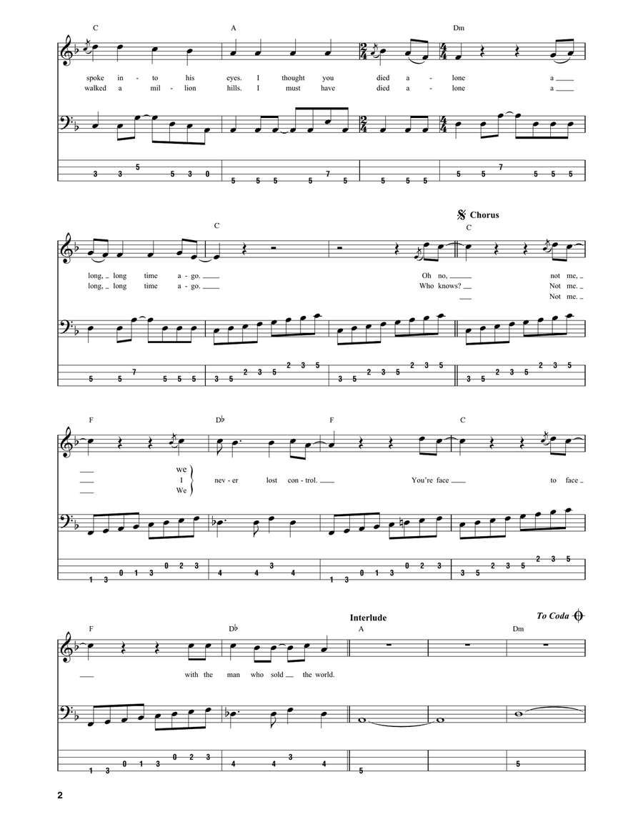 The Man Who Sold The World Acoustic Guitar scores gallery preview page 2