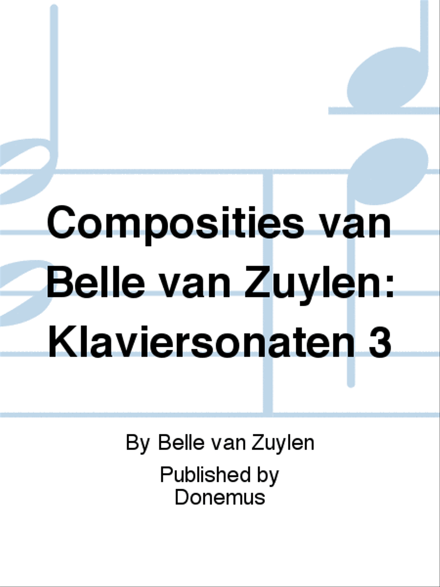 Composities van Belle van Zuylen: Klaviersonaten 3 Piano scores gallery preview page 1