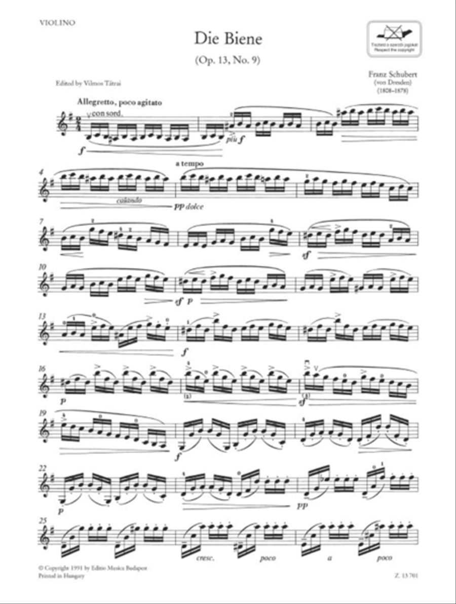 Die Biene op. 13, No. 9 Violin Solo scores gallery preview page 3