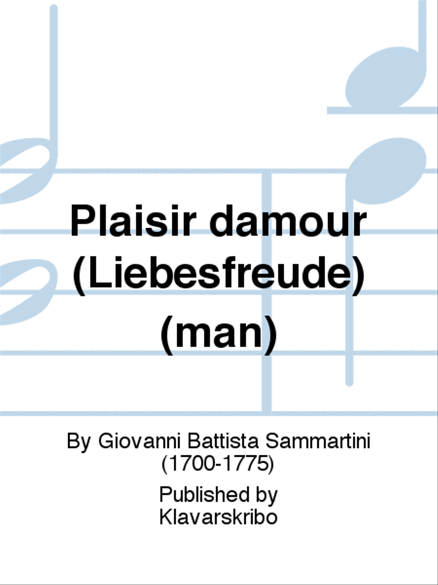 Plaisir damour (Liebesfreude) (man) Organ scores gallery preview page 1