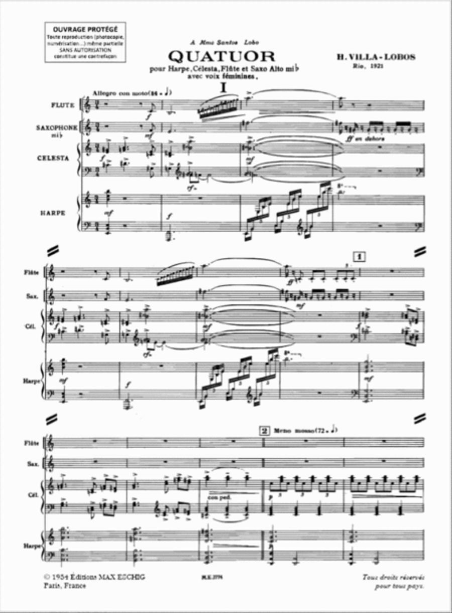 Quatuor, Pour Harpe, Celesta, Flute Et Saxophone Choir scores gallery preview page 2