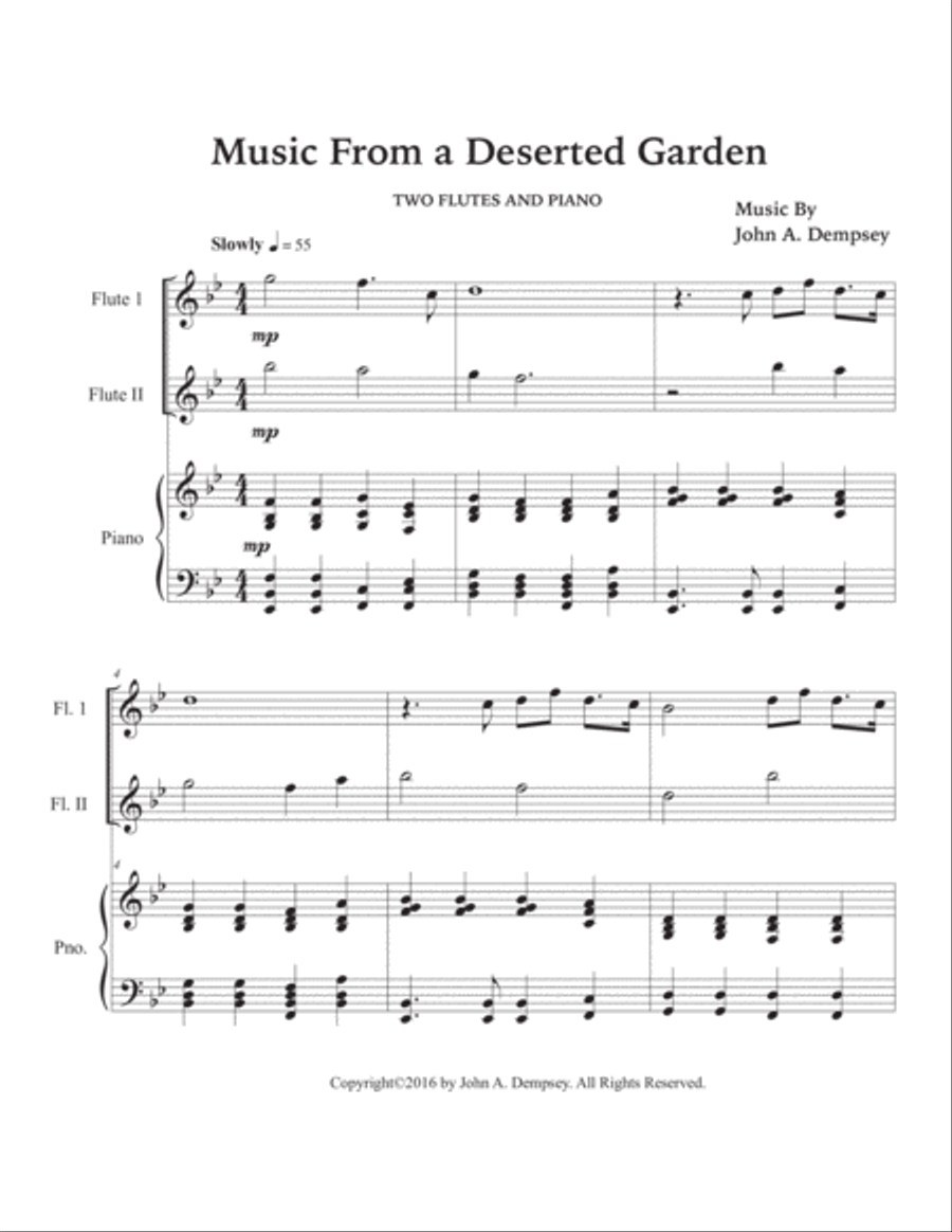 Music From a Deserted Garden (Trio for Two Flutes and Piano) Flute Duet scores gallery preview page 5