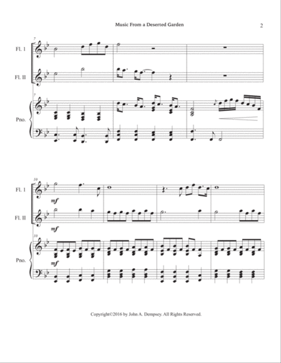Music From a Deserted Garden (Trio for Two Flutes and Piano) Flute Duet scores gallery preview page 6