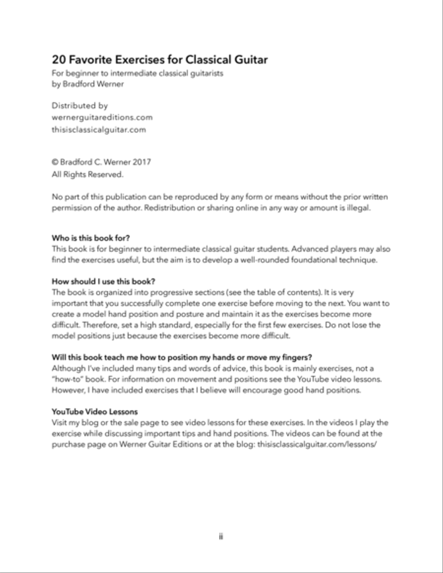 20 Favorite Exercises for Classical Guitar Acoustic Guitar scores gallery preview page 2