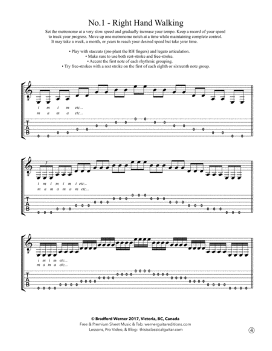 20 Favorite Exercises for Classical Guitar Acoustic Guitar scores gallery preview page 4