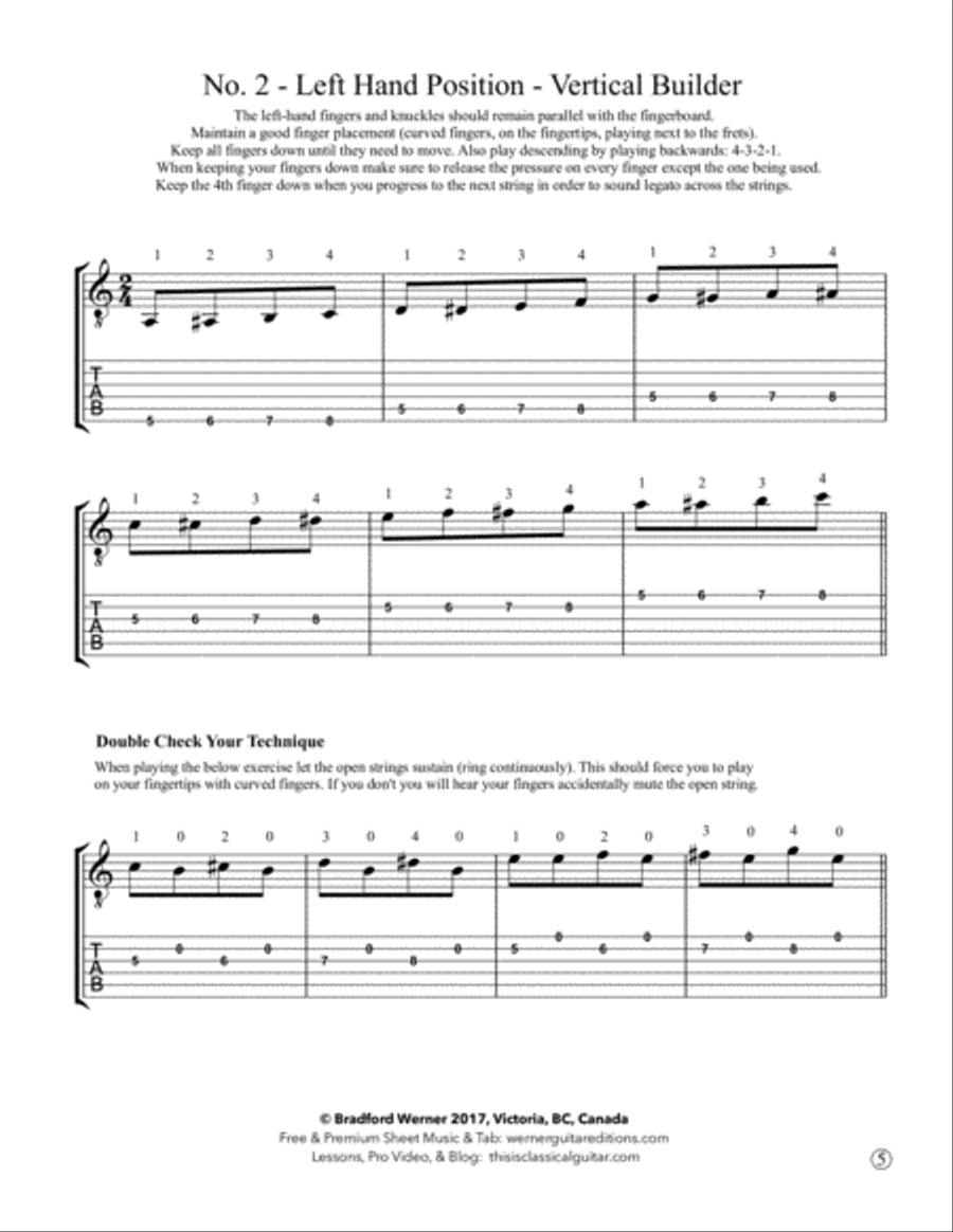 20 Favorite Exercises for Classical Guitar Acoustic Guitar scores gallery preview page 5