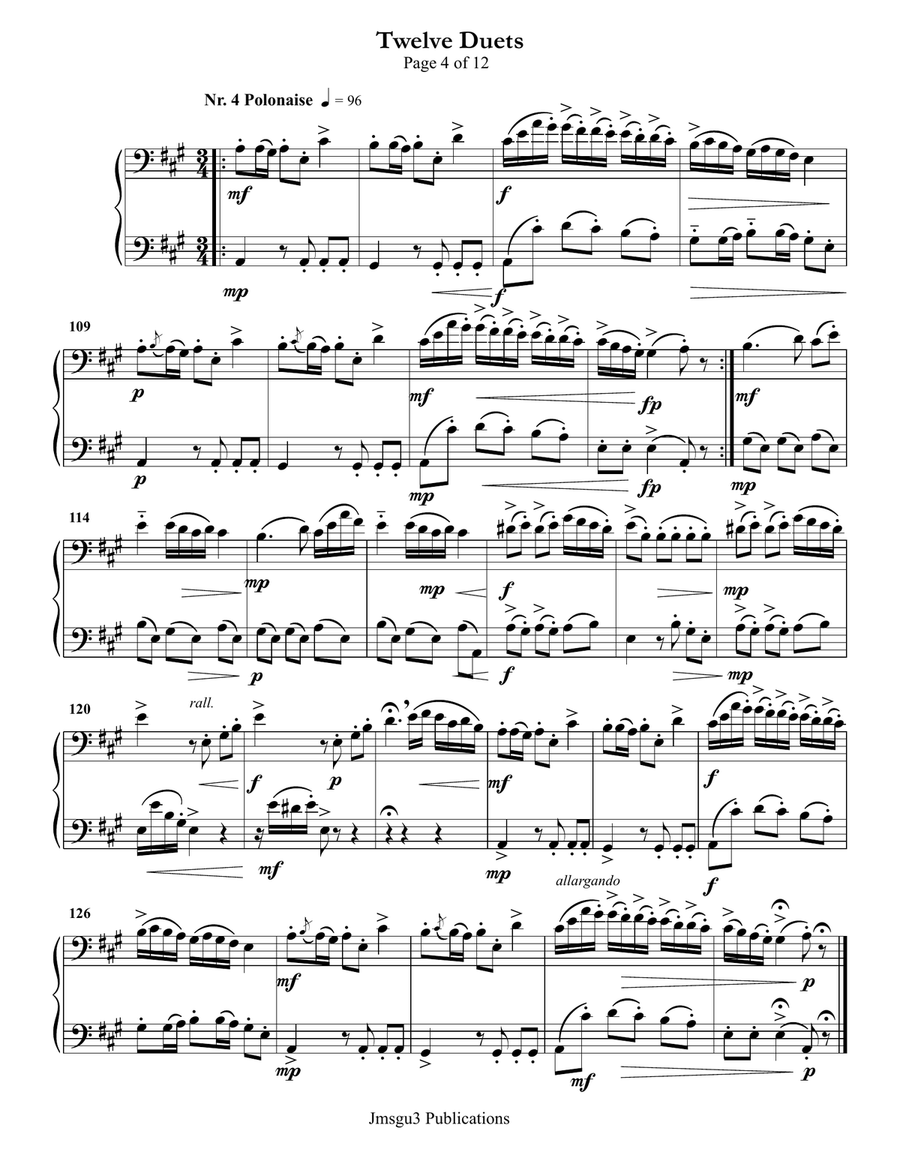 Mozart: Twelve Duets K. 487 for Cello Duo String Orchestra scores gallery preview page 4