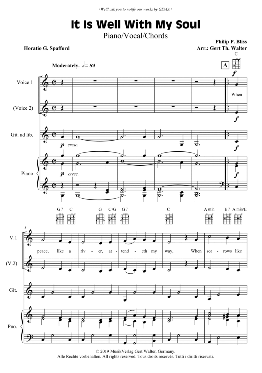It Is Well With My Soul It Is Well With My Soul Voice scores gallery preview page 1