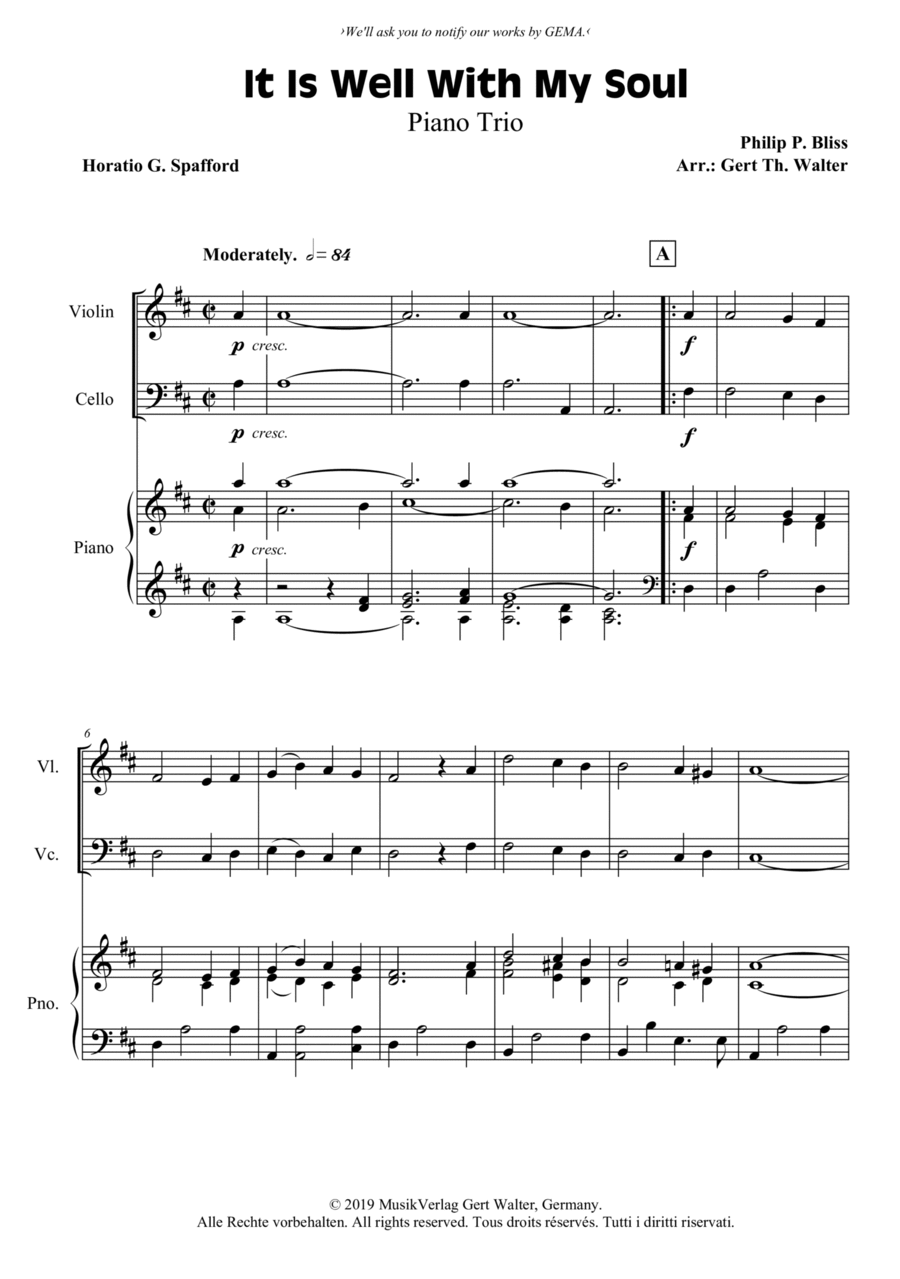 It Is Well With My Soul It Is Well With My Soul Piano Trio scores gallery preview page 1