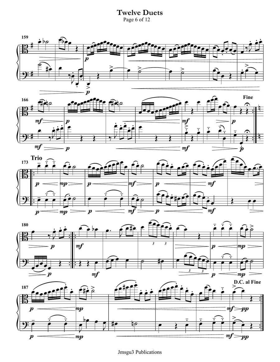 Mozart: Twelve Duets K. 487 for Viola & Cello String Duet scores gallery preview page 6