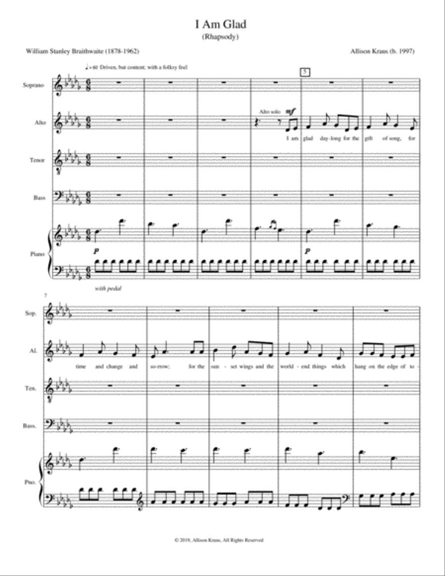 I Am Glad Choir scores gallery preview page 1