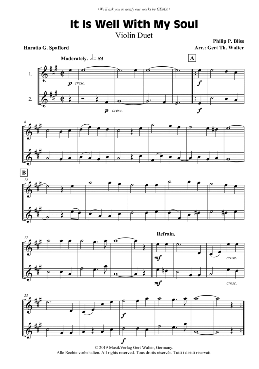 It Is Well With My Soul It Is Well With My Soul String Duet scores gallery preview page 1