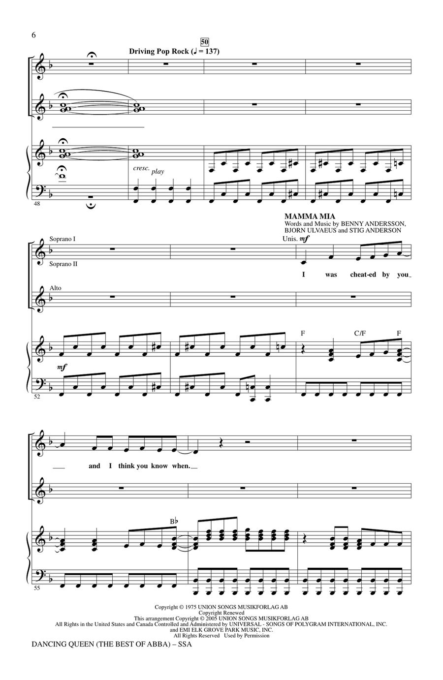 Mamma Mia! - Highlights from the Movie Soundtrack (arr. Mac Huff) SSA scores gallery preview page 4