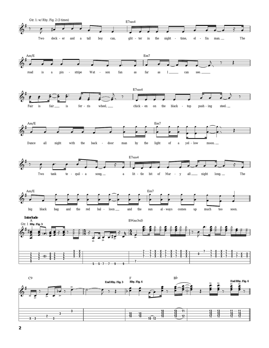 Push On 'Til The Day Push On 'Til The Day Guitar Tablature scores gallery preview page 2