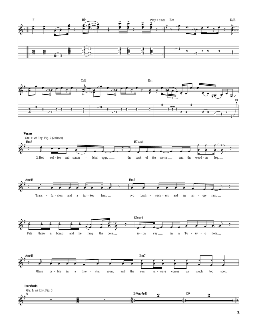 Push On 'Til The Day Push On 'Til The Day Guitar Tablature scores gallery preview page 3