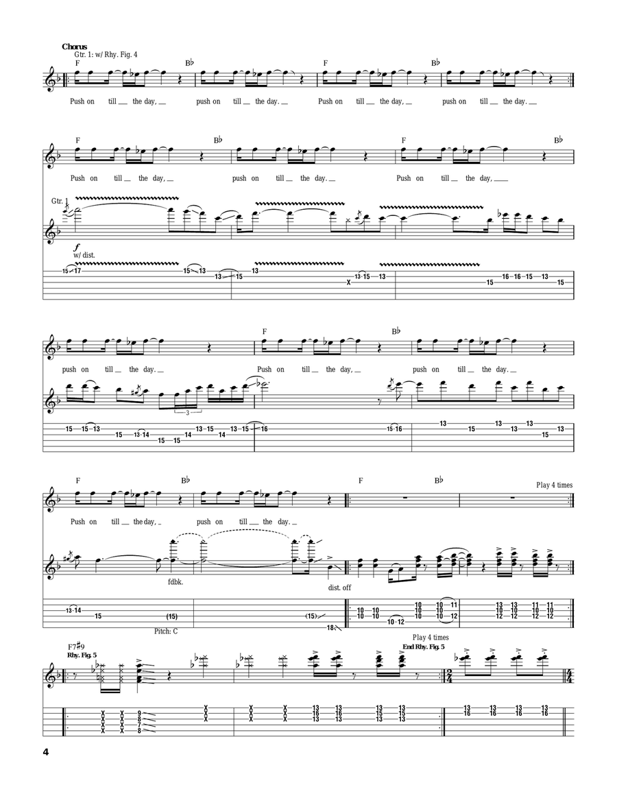 Push On 'Til The Day Push On 'Til The Day Guitar Tablature scores gallery preview page 4