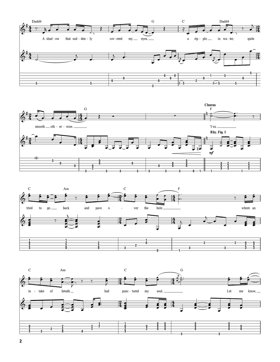 Flock Of Words Flock Of Words Guitar Tablature scores gallery preview page 2