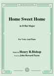 Henry R. Bishop-Home Sweet Home,in D flat Major,for Voice&Piano