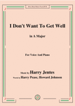 Harry Jentes-I Don't Want To Get Well,in A Major,for Voice&Piano mini preview