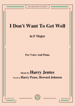 Harry Jentes-I Don't Want To Get Well,in F Major,for Voice&Piano mini preview