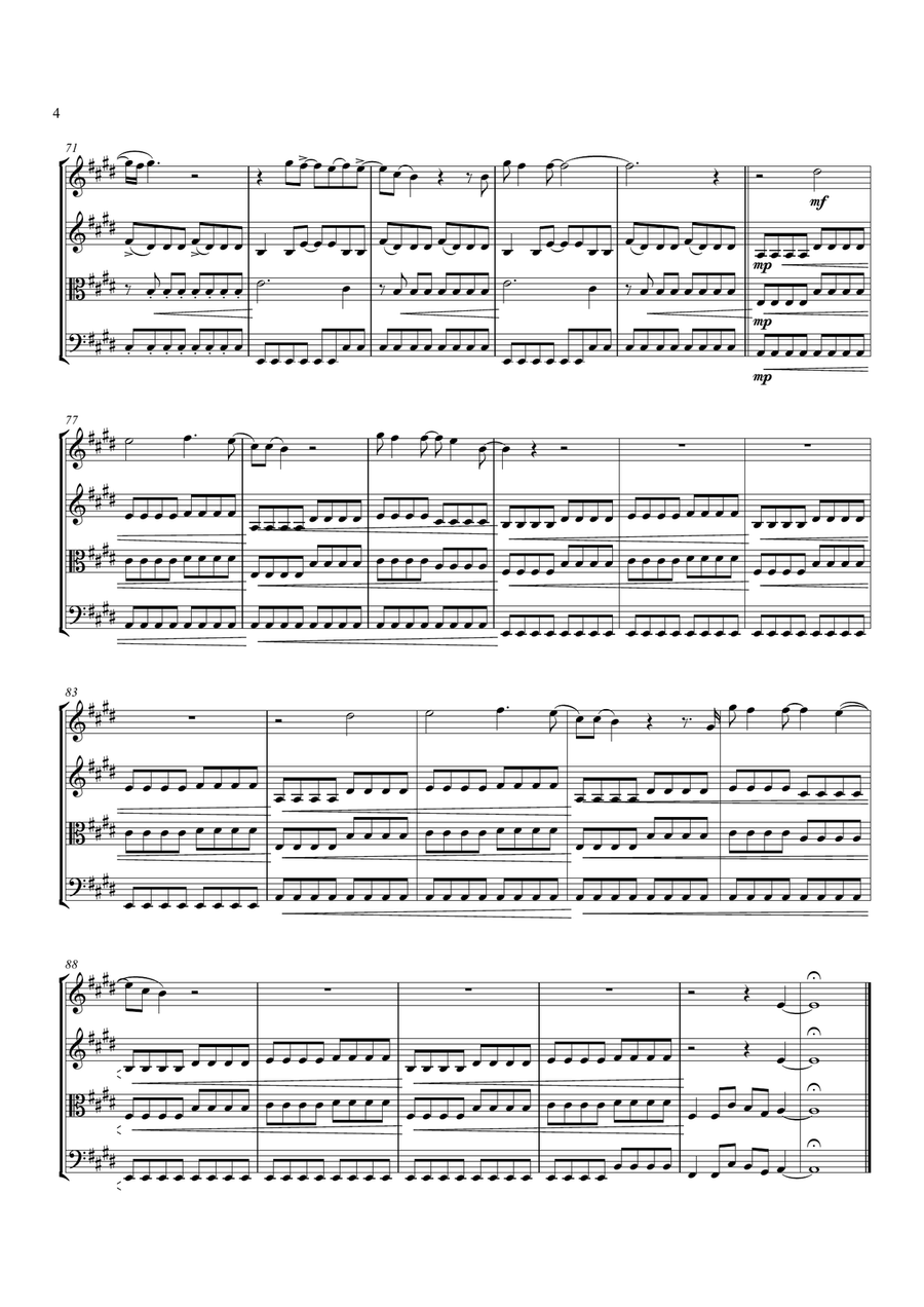 My Hero String Quartet scores gallery preview page 5
