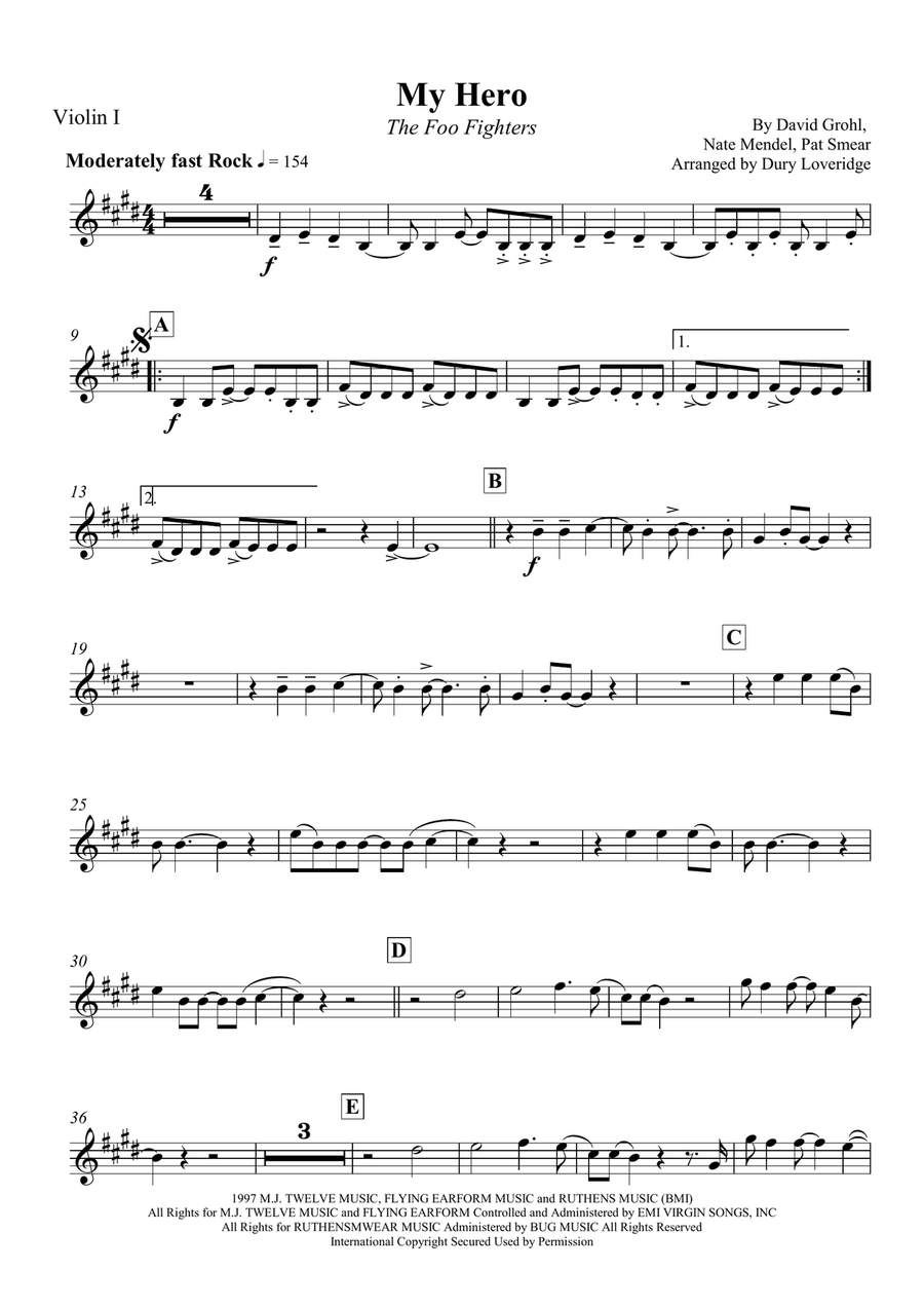 My Hero String Quartet scores gallery preview page 6