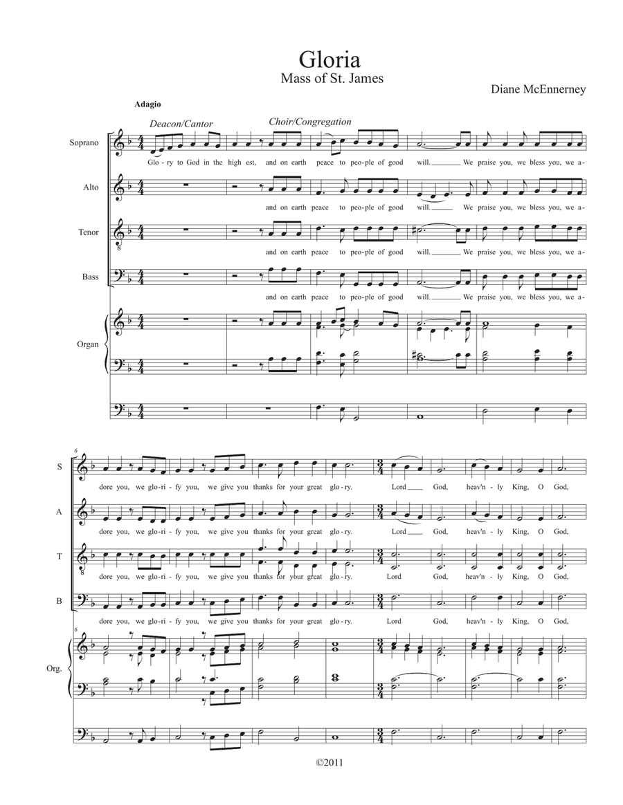 Mass of St. James Mass of St. James 4-Part scores gallery preview page 2