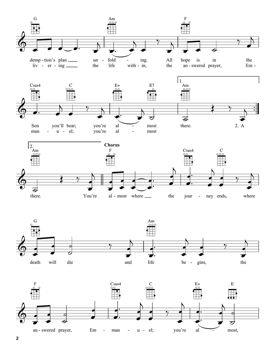 Almost There (feat. Amy Grant) Ukulele scores gallery preview page 2