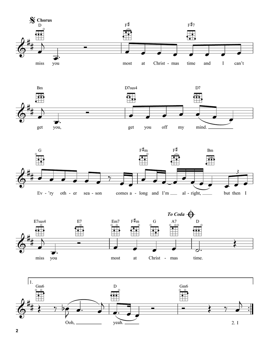 Miss You Most At Christmas Time Ukulele scores gallery preview page 2