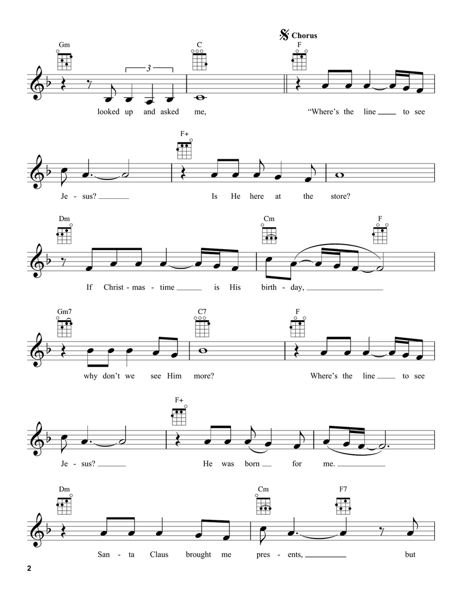 Where's The Line To See Jesus? Ukulele scores gallery preview page 2